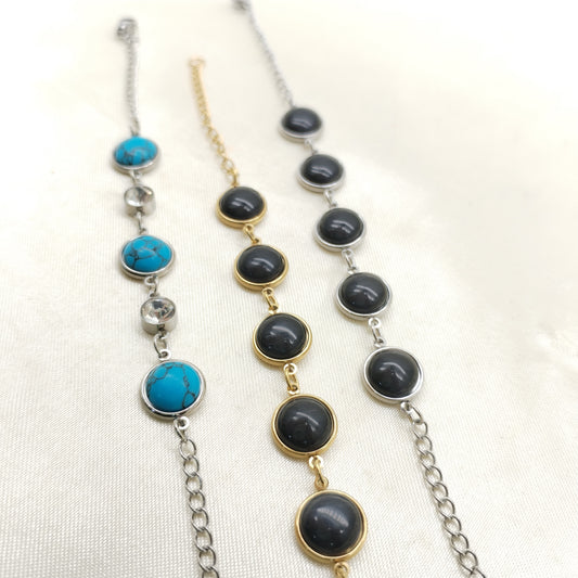 PULSERA PERLA OJO GATO