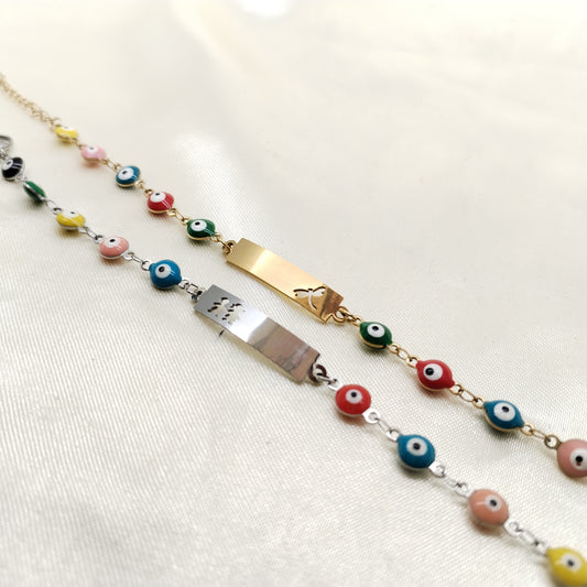PULSERA OJO TURCO PLACA